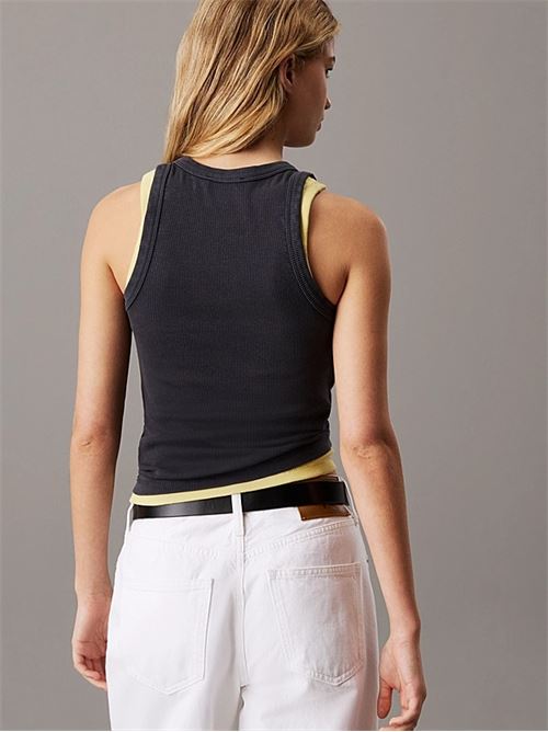 washed woven label rib tank top CALVIN KLEIN JEANS | J20J225311PT2